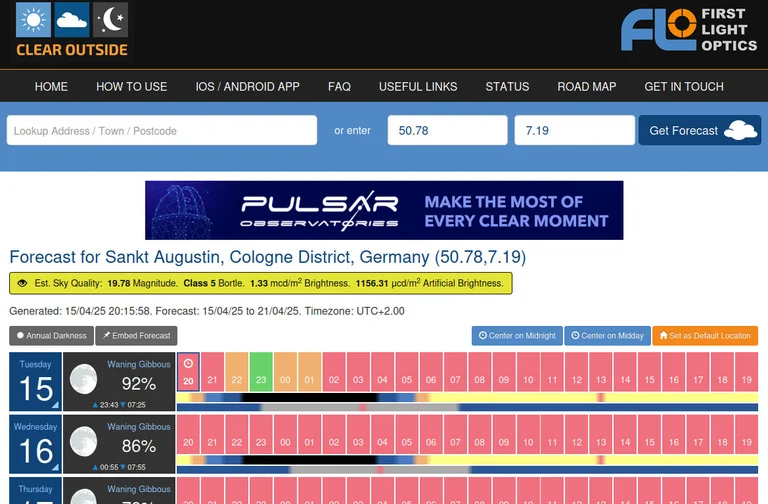 Screenshot von clearoutside.com